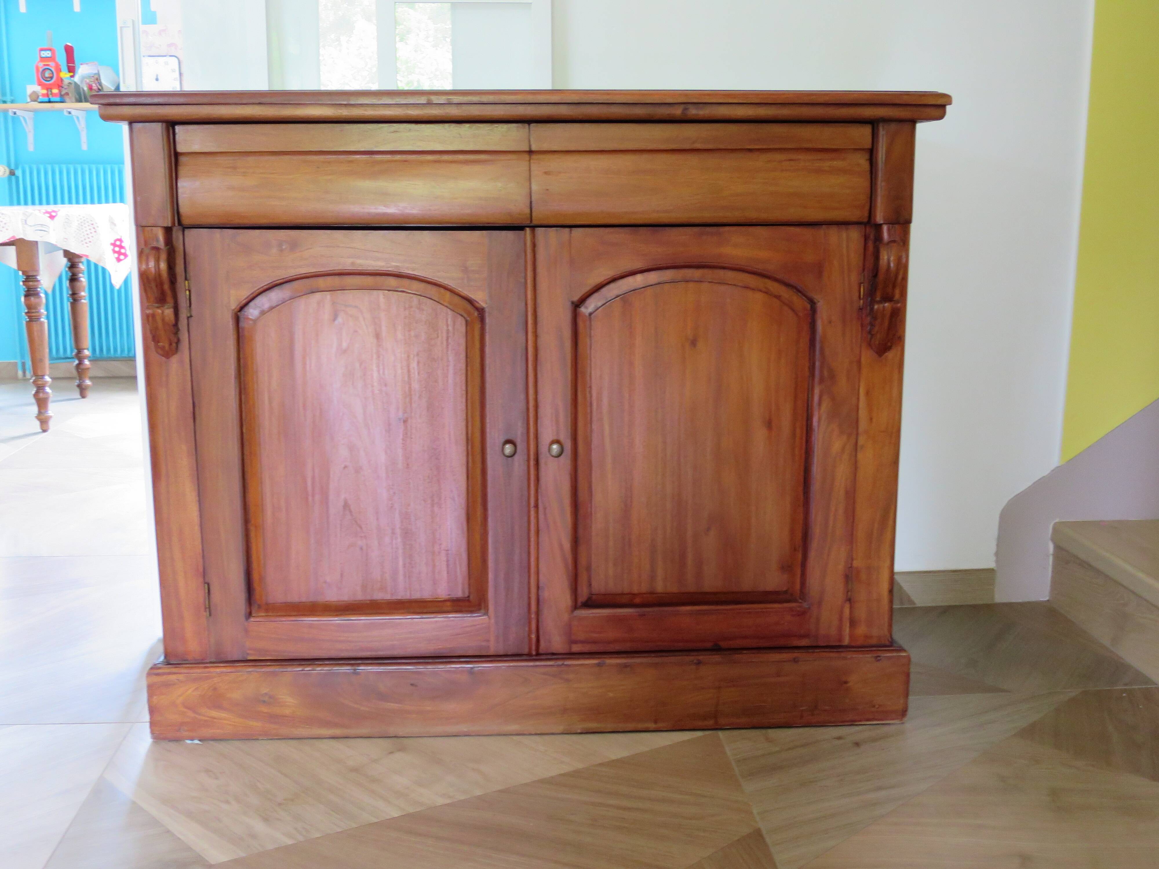 Rare mahogany buffet 2 doors-2 drawers - English style - Sideboard -Kareen Mausfield