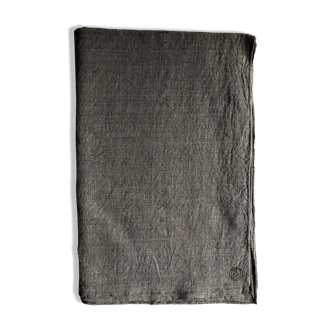 Old harvest tablecloth in smoke-stained hemp