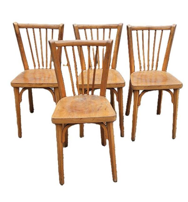 4 Chaises Bistrot Baumann Vintage Des Années 50/60