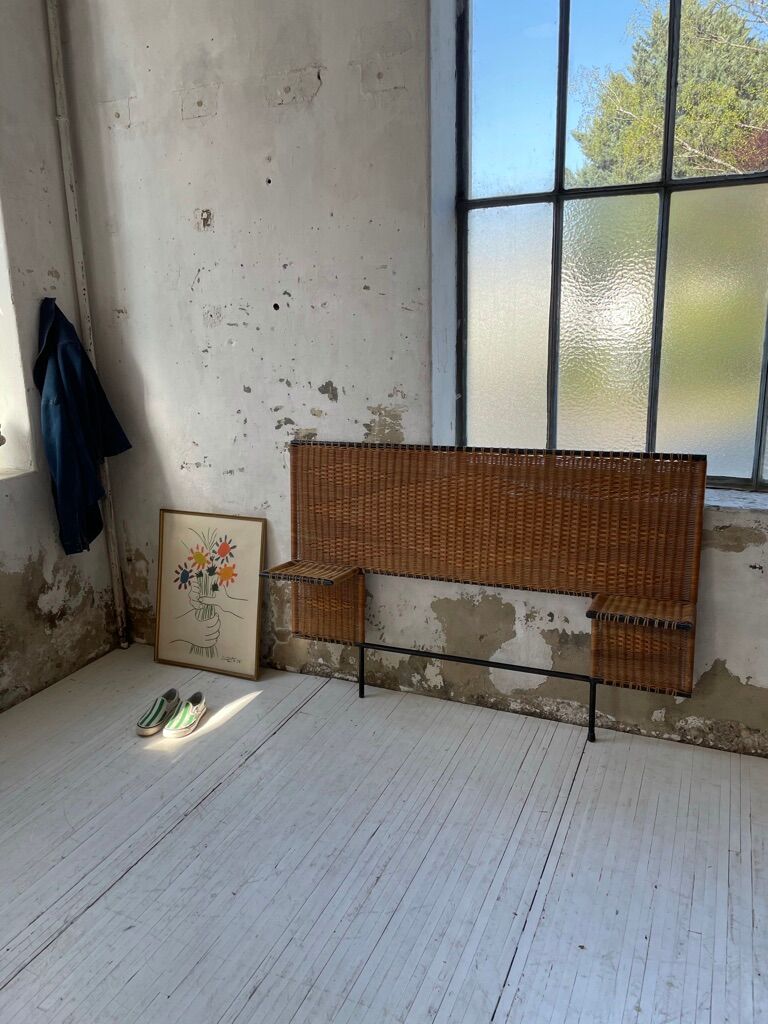 Metal and wicker headhead 50s