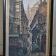 Ancient gouache painting rue brise miche le marais paris