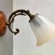 Frosted glass tulip wall light