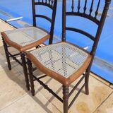 Two quality wooden cane chairs totally relooked