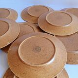 Set of 10 dessert plates Gres Chantilly Longchamp France