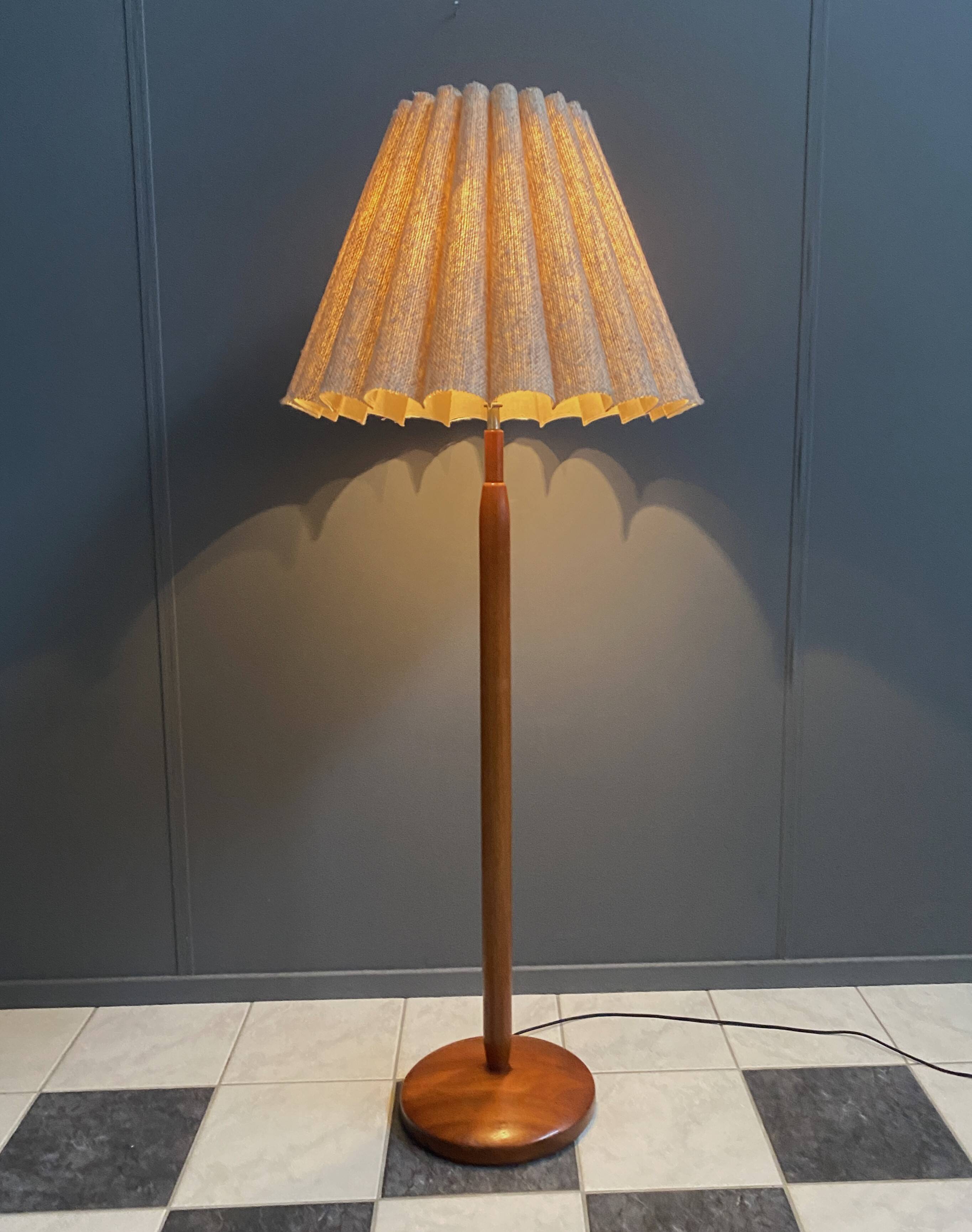 Lampe de sol Domus Teck 1960, avec étiquette d'origine !