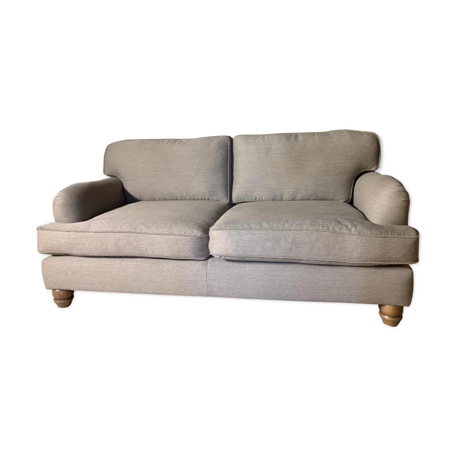 Pair of sofas 2 place beige wool