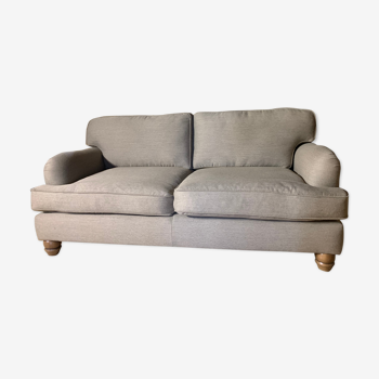 Pair of sofas 2 place beige wool