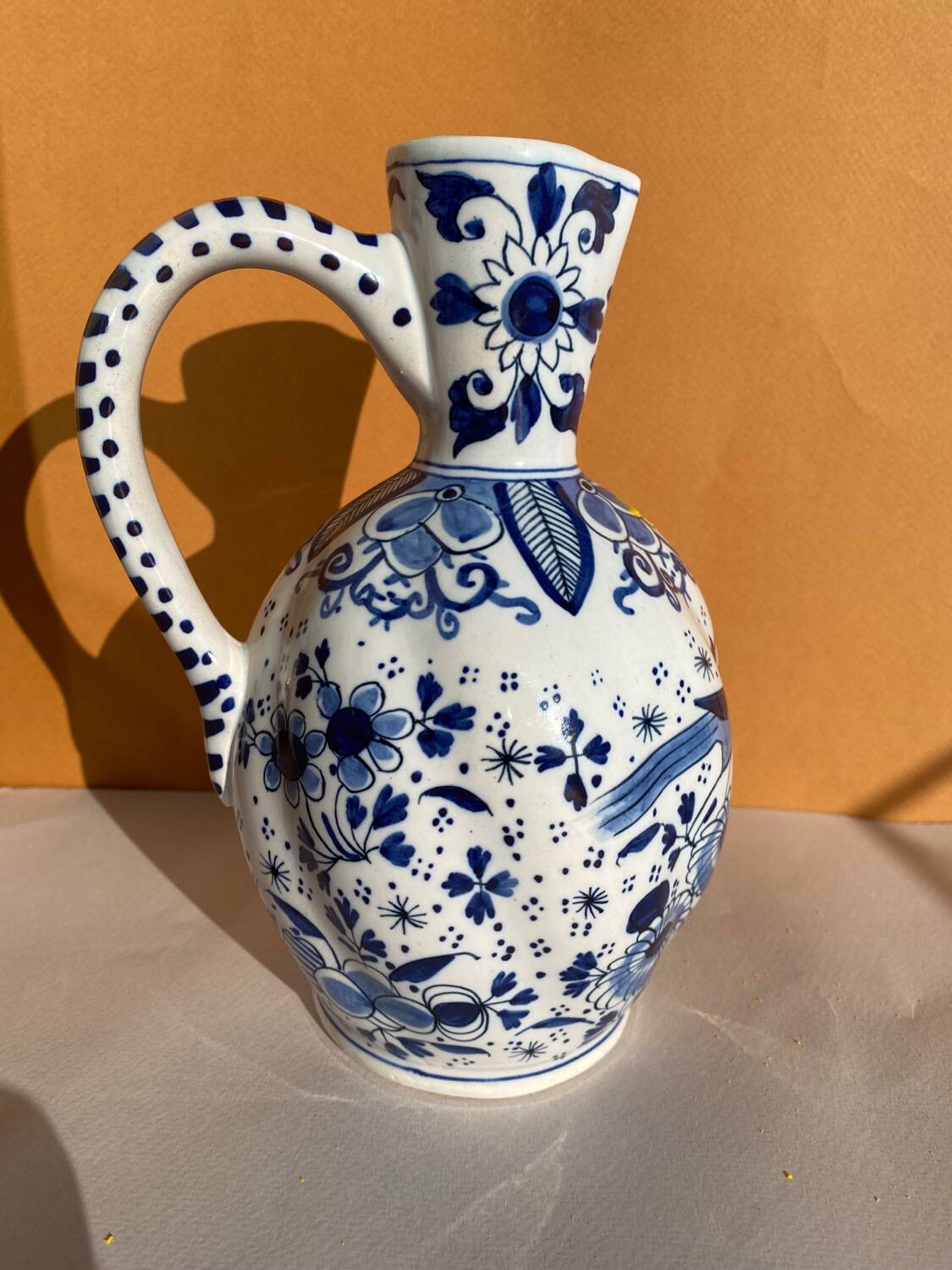 Boch Frères pitcher in Delft earthenware