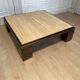 XXL copper brass and travertine square coffee table, Belgo Chrom