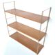 Vintage wall shelf gold metal and wood