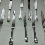12 Silver Metal Ercuis Table Knives Box