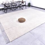 9x12 Soft Pastel White & Blue Vintage Rug, 273x357Cm