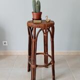 Vintage rattan high stool 60s/70s