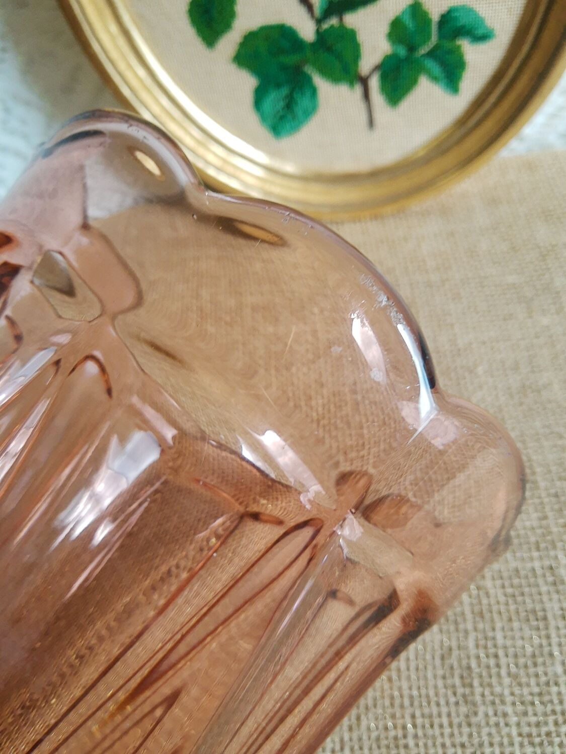 Vintage rosaline pink glass vase