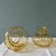 Series of two lampshades, vintage amber glass globes