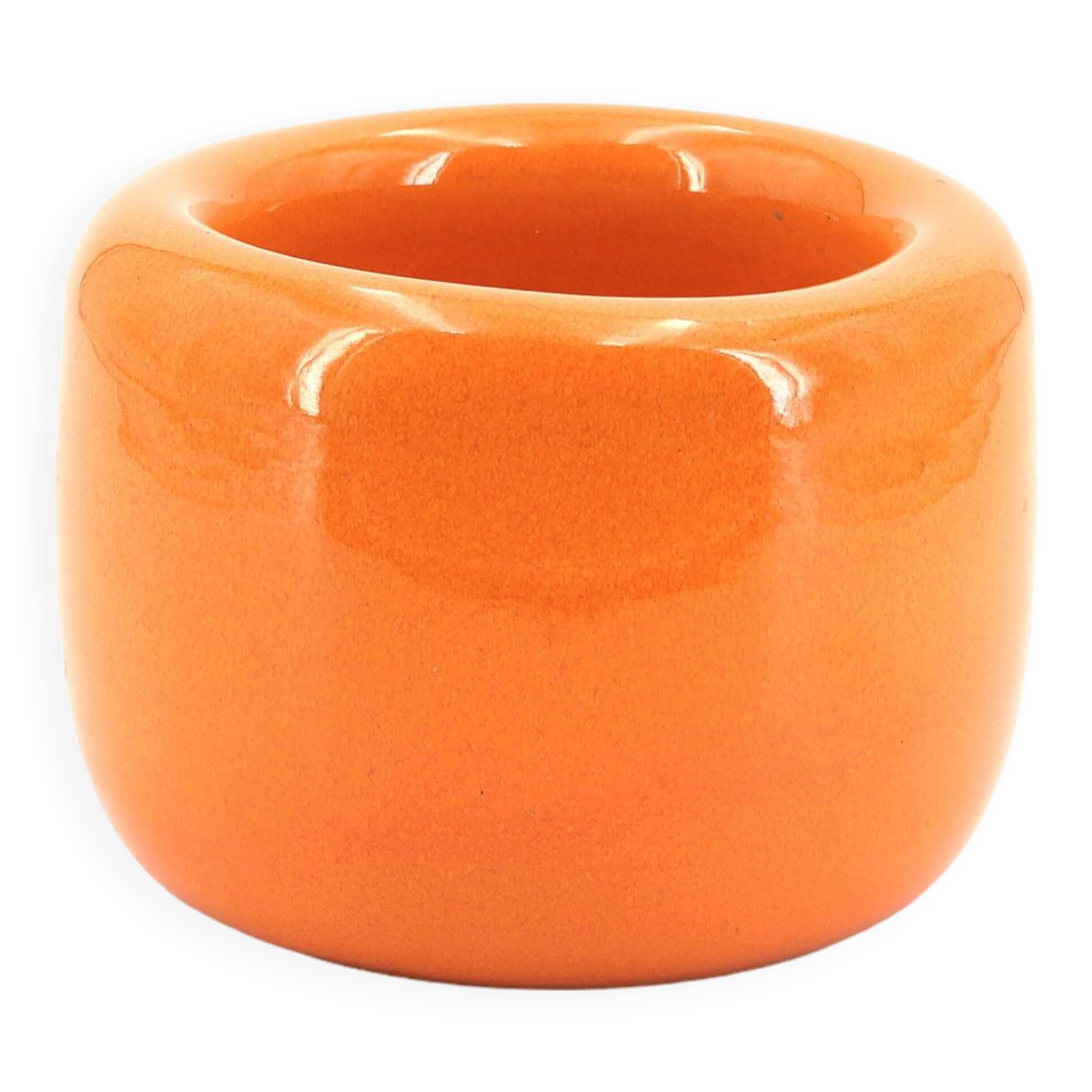 Vintage orange ceramic pot