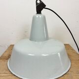 Industrial Grey Enamel Factory Pendant Lamp from Zaos, 1960s