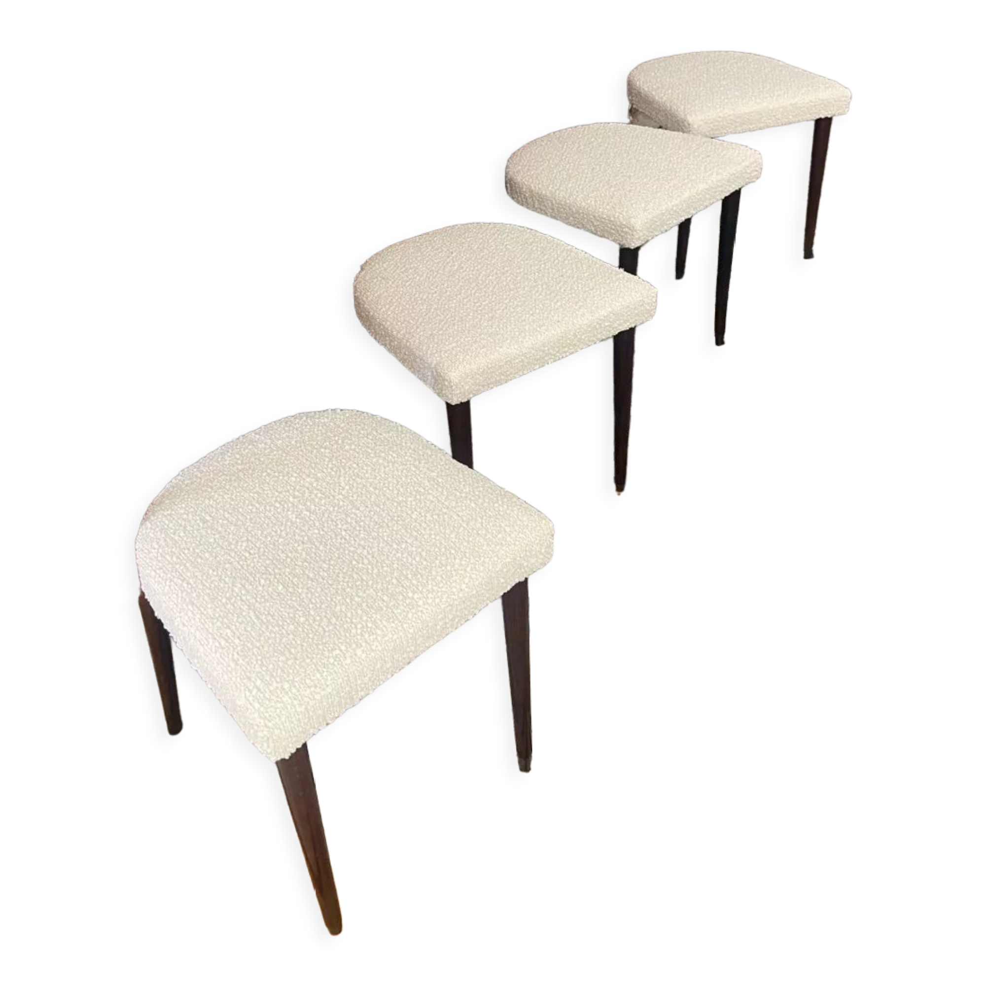 Series of 4 mahogany chairs 40s