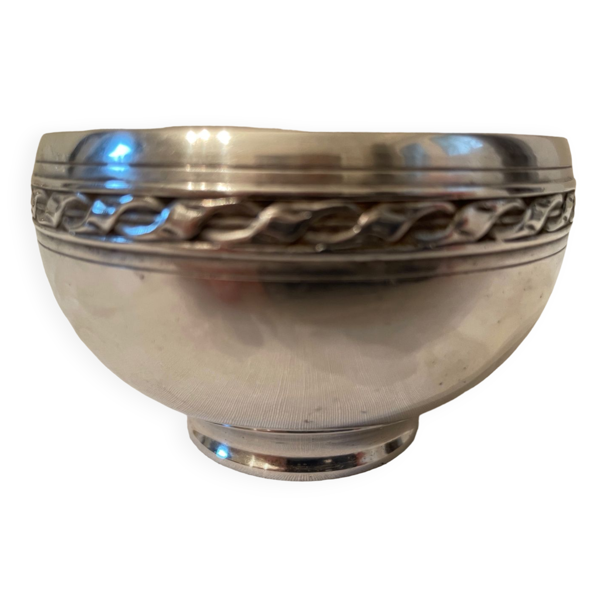 Silver metal bowl