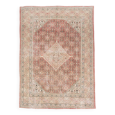 Vintage Turkish carpet in ivory and powder pink, 276 × 382 cm
