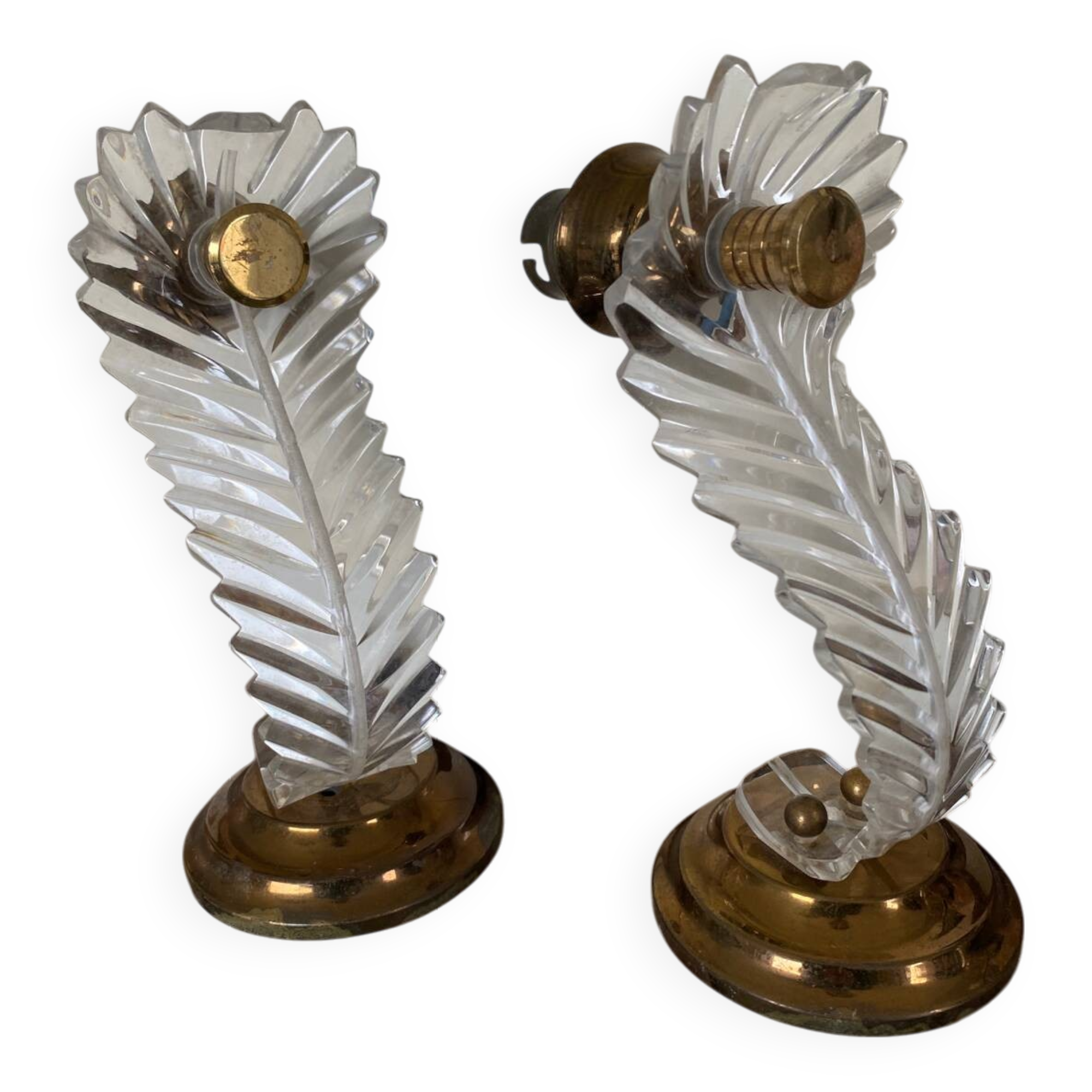 Pair of 1960s brass wall lights