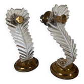 Pair of 1960s brass wall lights