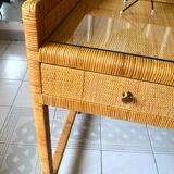 Rattan and wood desk from the 60s/70s.