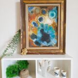 Old painting oil on wood and framing