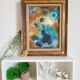 Old painting oil on wood and framing