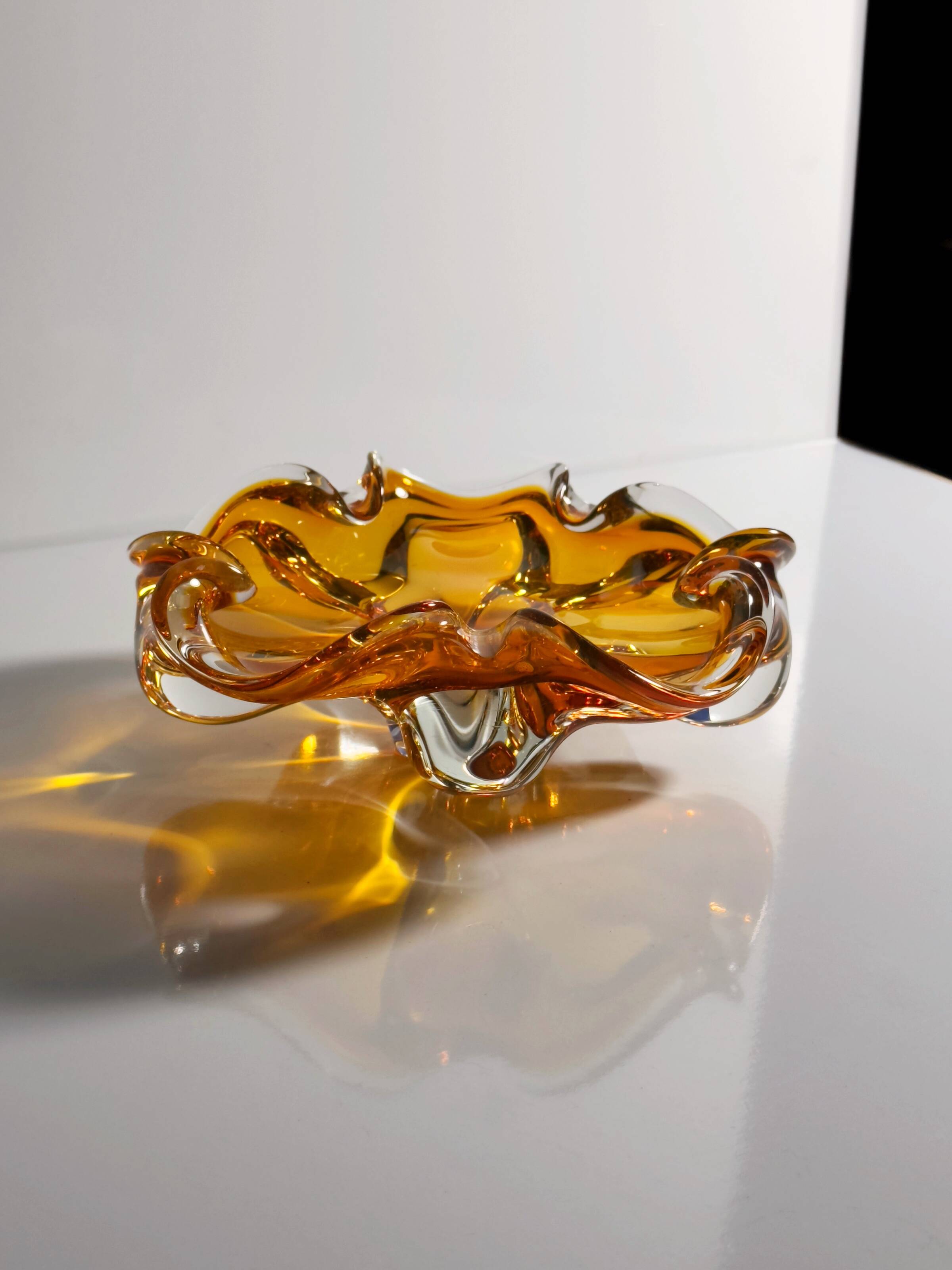 Amber colored Murano Vide Poche - 1970s