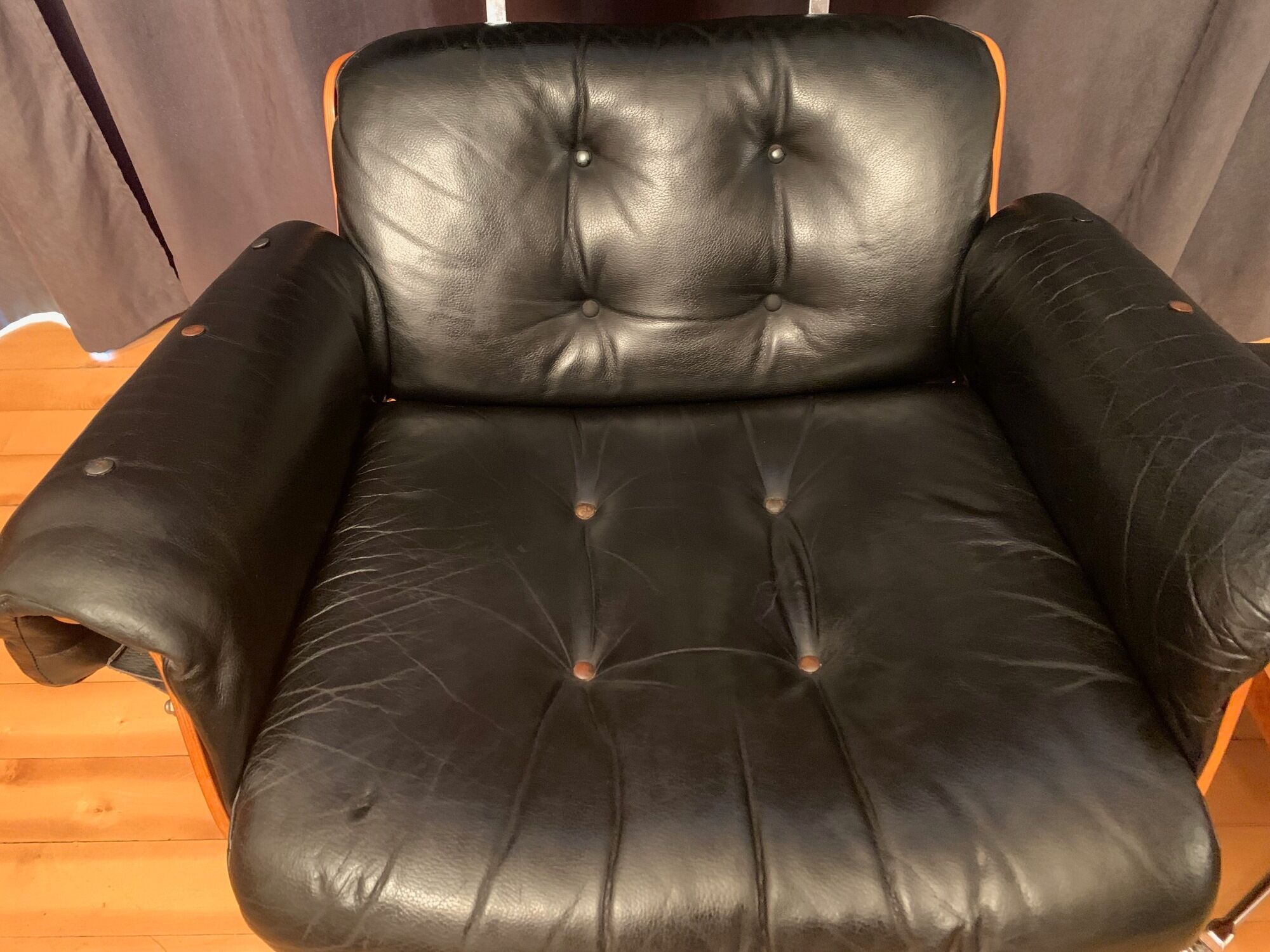 Armchair with footstool by Martin Stoll, Stoll Giroflex, Switzerland, 1960s.