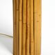 Large 1970s Italian bamboo table lamp with large oiled paper shad