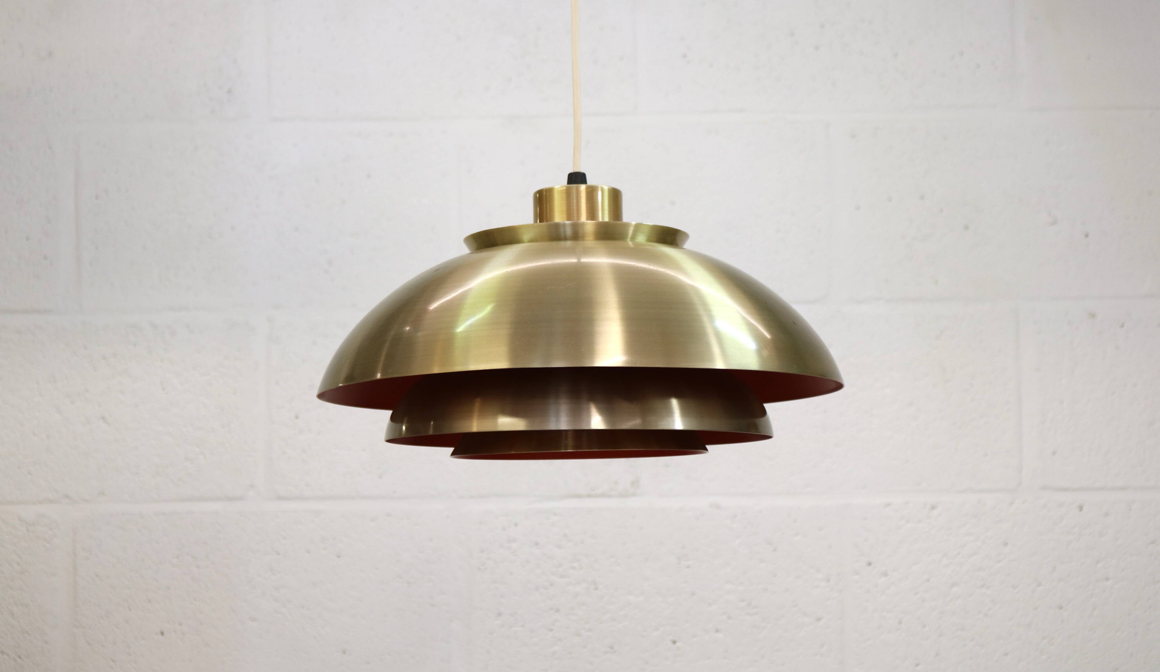 Old Danish design lamp in golden messing - Denmark 70's