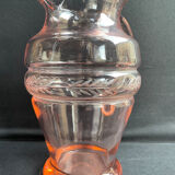 Service for 4 people - Art Deco - Glass or 1/2 pink crystal blown and cut