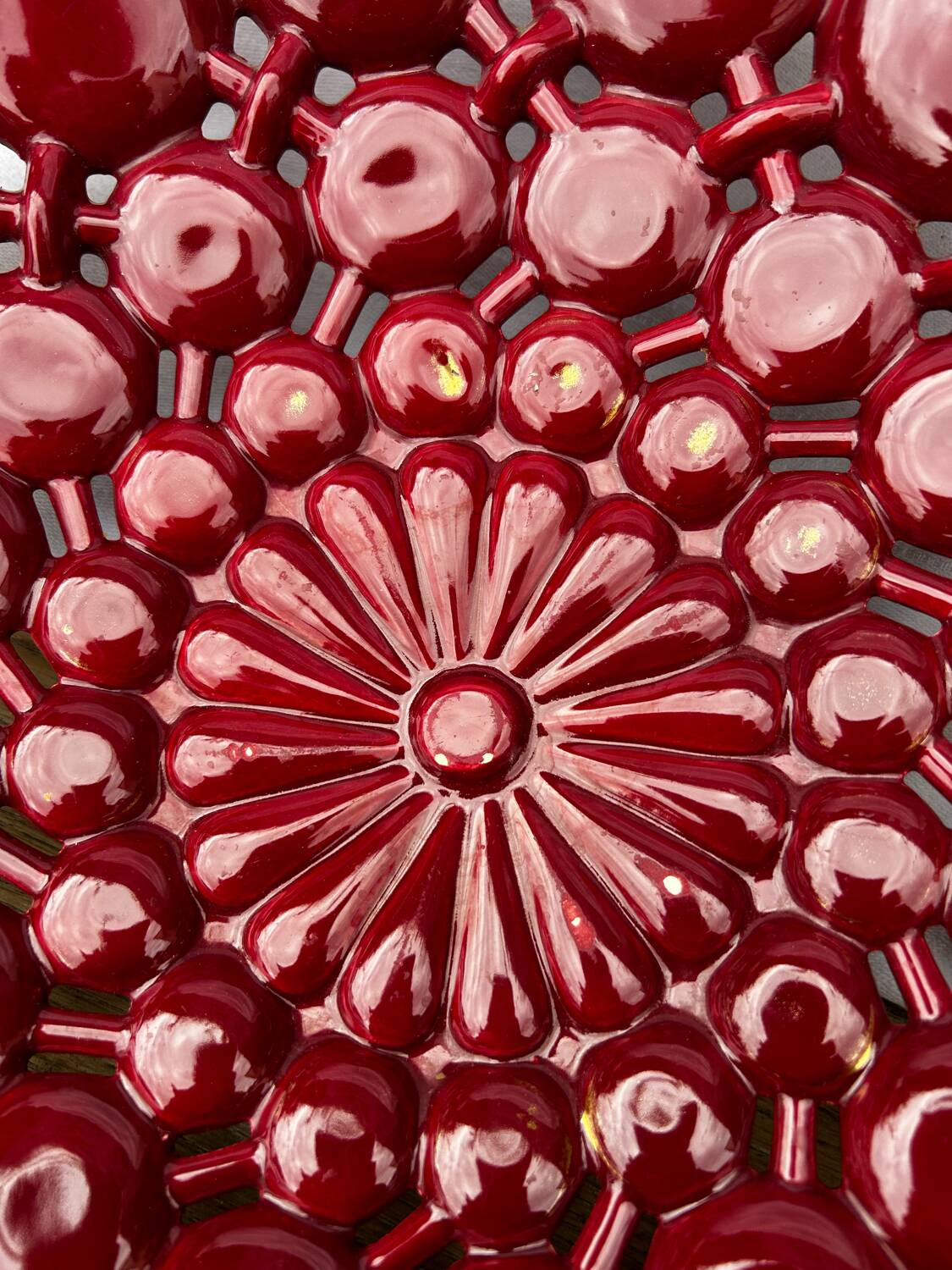 Burgundy braided ceramic bowl