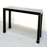 Console table in green lacquer 6 French work from the 70s in the style of Maison Jansen