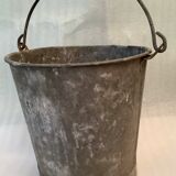 Galvanized well bucket with handle / vintage 50s