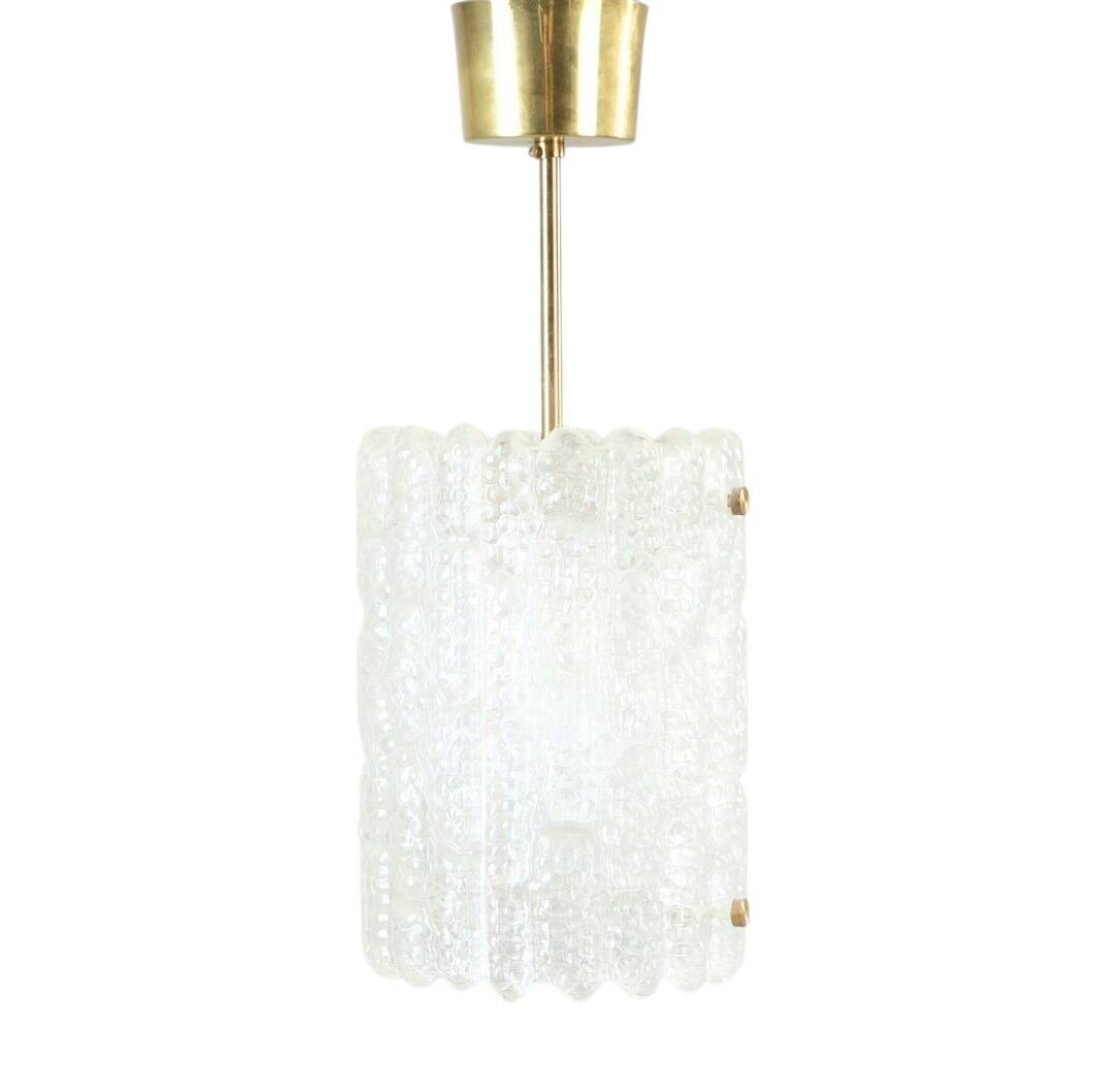 Mid-Century Crystal Glass & Brass Ceiling Light by Carl Fagerlund, 1960s