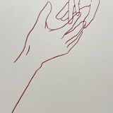 Art print "Hands" by Iosephine Prints - red