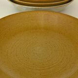 Set of 4 CNP village stoneware skullcap plates