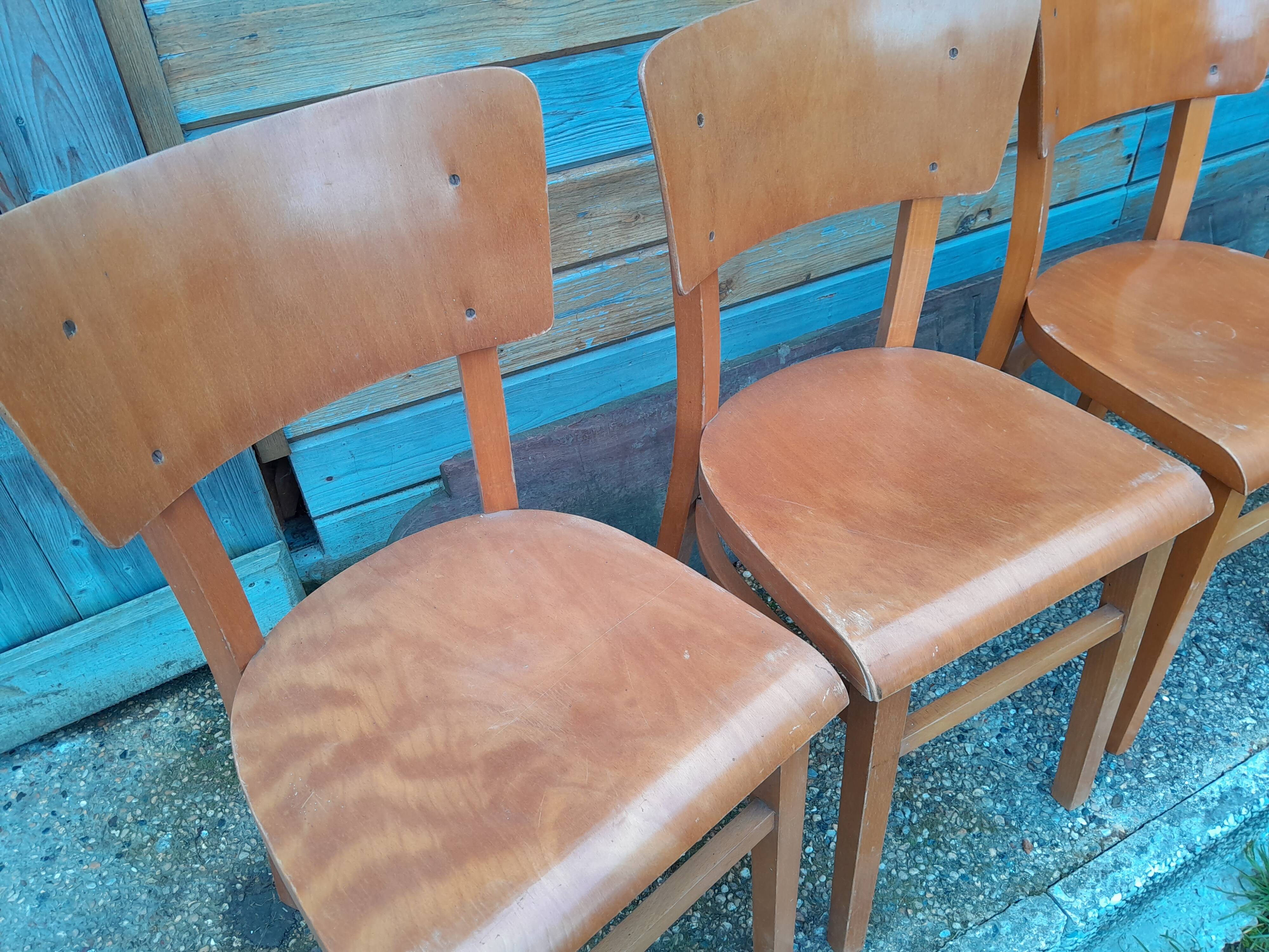 4 old vintage bistro chairs