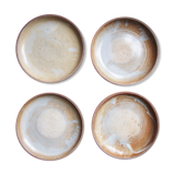 4 enamelled sandstone dessert plates