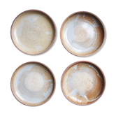 4 enamelled sandstone dessert plates