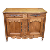 Louis XV buffet in light solid walnut from the 19th century.