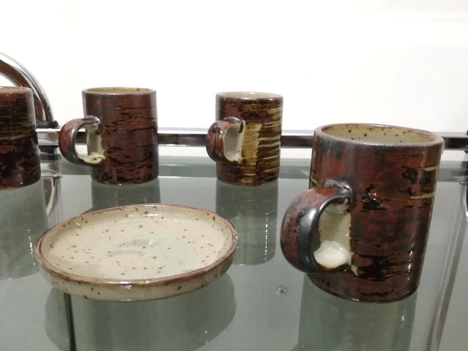 4 stoneware espresso cups