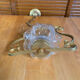 Vintage Molded Glass Suspension + Gold Metal Support #E511