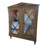 Armoire 2 portes miroirs patiné
