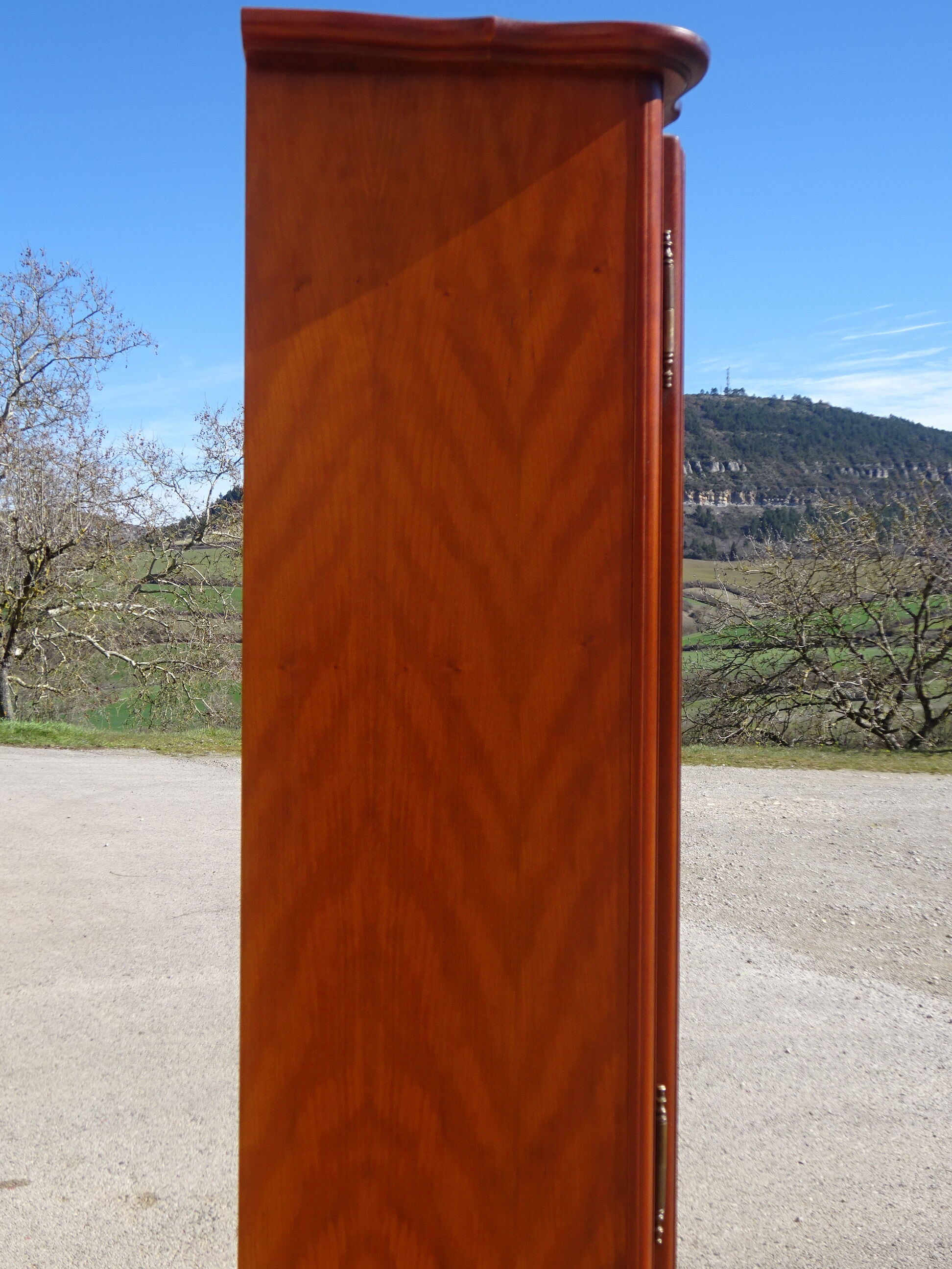 Shallow cherry wood showcase, Louis XV style