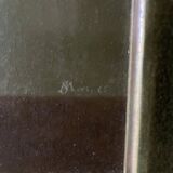 Still life oil on panel vase with immortelles