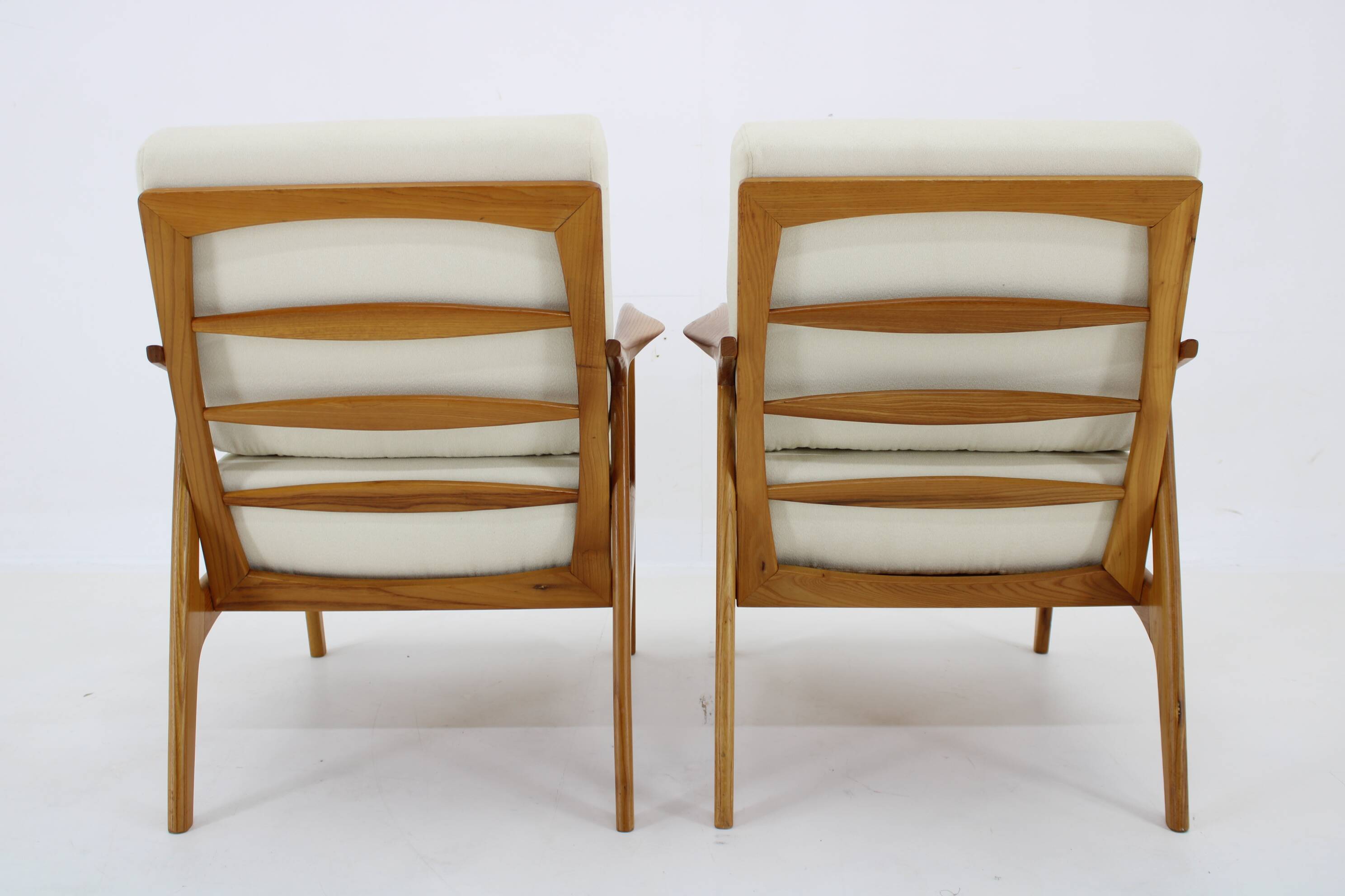 1970s Pair of Restored Armchairs by Drevotvar, Czechoslovakia
